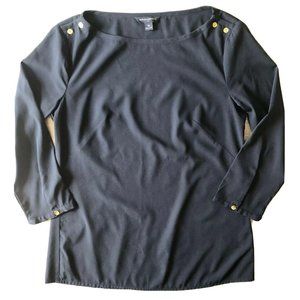 Banana Republic Women’s Navy Gold Fittted Blouse L